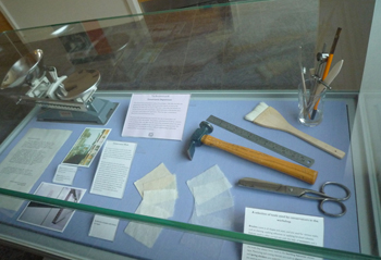 The showcase on conservation, showing conservation tools
